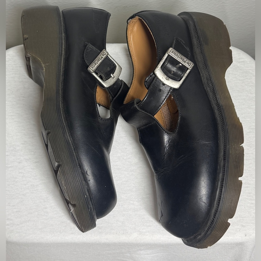 Vintage Dr. Martens 🇬🇧Made in England 8334 Chunky Platform Black Mary Janes US 7 - Picture 7 of 16
